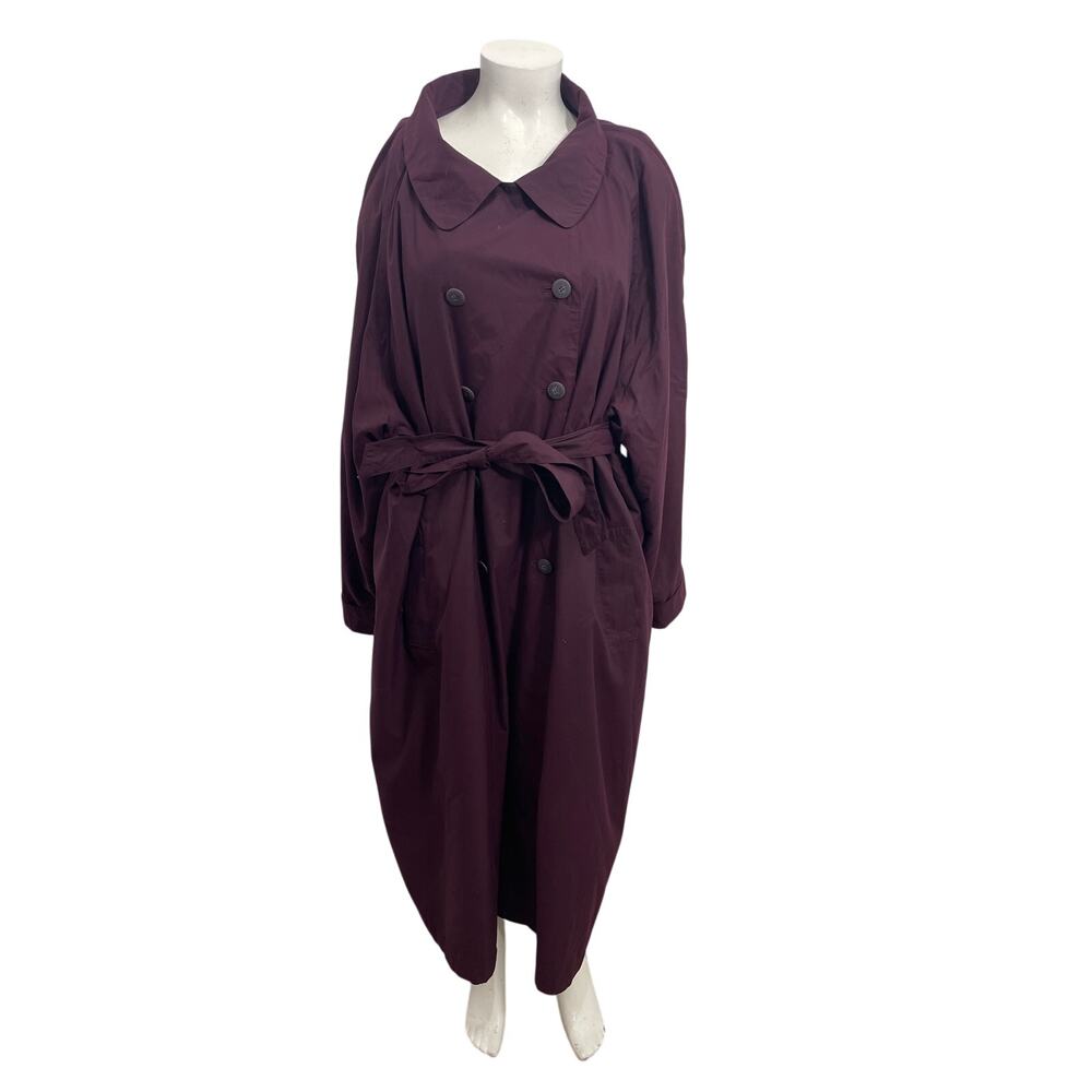 Vintage Silhouettes  purple 
trench coat double-breasted  belted  Size  34
